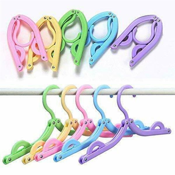 

hangers & racks 10 pcs portable travel creative folding clothes hanger out door drying rack kids home storage clothing organizer