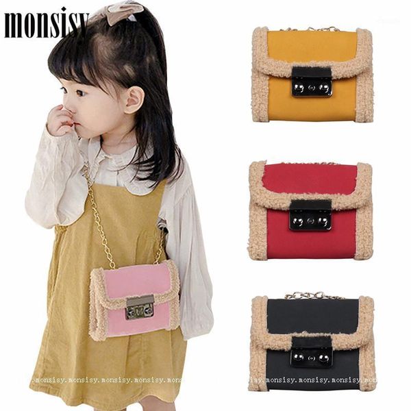 

monsisy winter girl purse and handbag women mini crossbody bag children wallet luxury kid shoulder ladies small coin bolsa, White