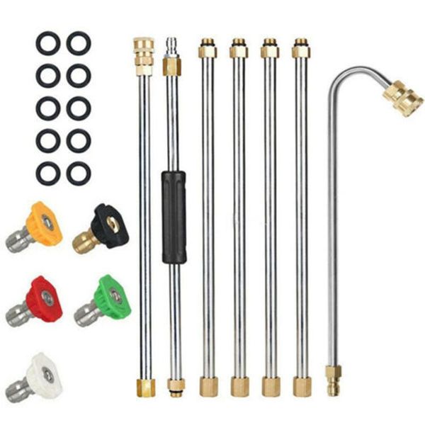 

watering equipments 7x high pressure washer extension replacement lance 1/4in' spray wand w/5 nozzle gun sandblaster tool