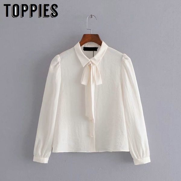 

ies sweet pearls buttons bow bloues women white ol style blouse soft 210412
