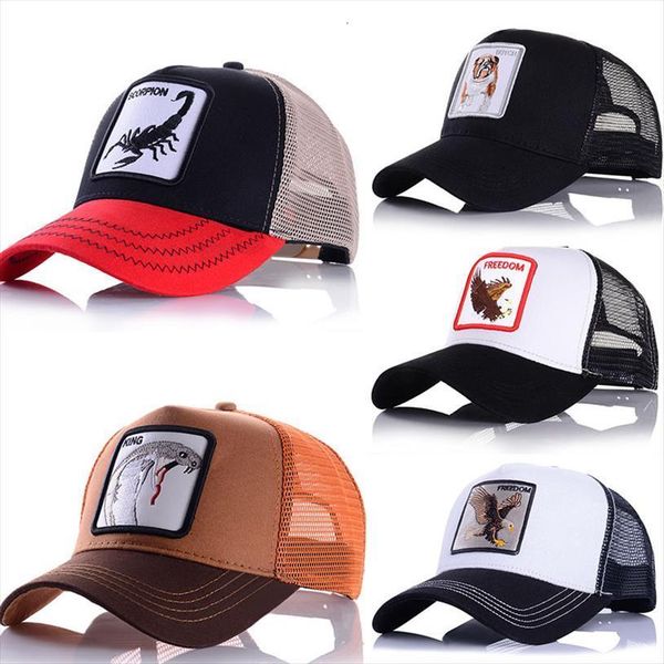 

embroidered baseball caps mens womens universal adjustable outdoor shade animal dad truck driver mesh hats, Blue;gray