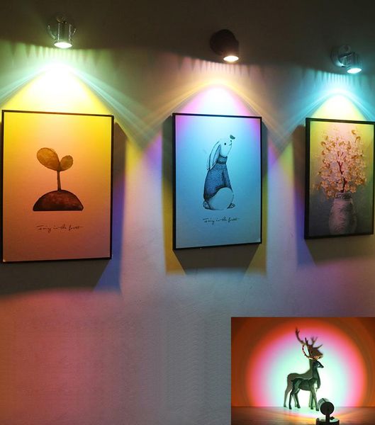 

spotlights 5w led projection lamp portable desk sunset light rechargeable battery-powered