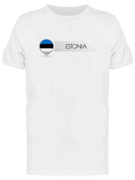 

Estonia Map Marker Flag Men's Tee -Image by Shutterstock, White;black