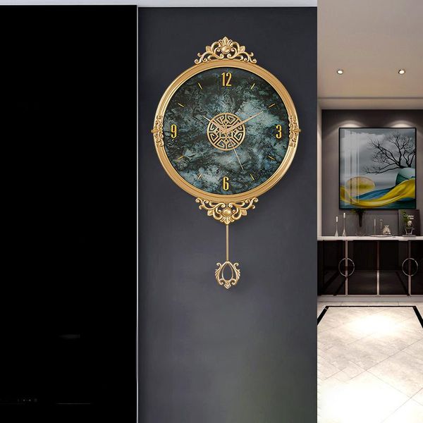 

wall clocks brass large clock modern design luxury metal watches home decor silent living room decorative reloj de pared