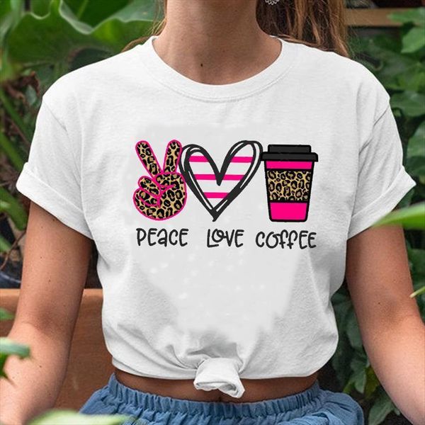 

graphic leopard coffee fashion womens clothing watercolor print clothes tees, White