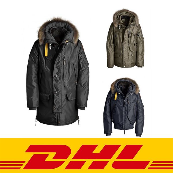 

dhl hiping 2021 fashion men's winter coat plus large parkas coat plus hood manto trim real wolf fur down coat warm, Black