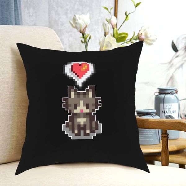 

cushion/decorative pillow stardew valley happy grey pixel cat throw cover vintage cushion covers