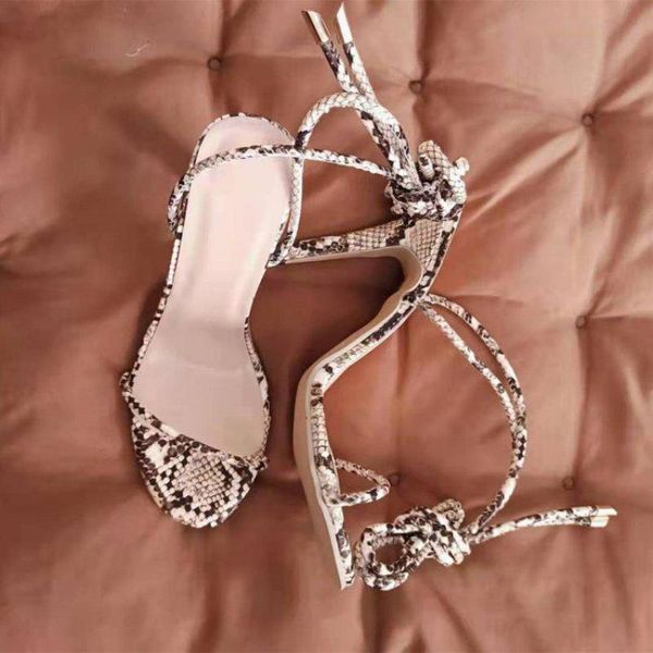 

sandals yuke female women shoes python women's high heels pumpsmodern style designer plus size party ladies sandal, Black