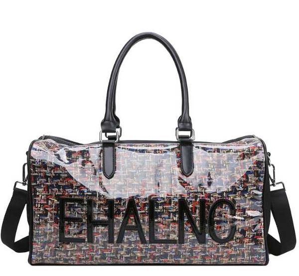 

short distance travel bag female korean version large capacity hand luggage splicing letter storage light duffel bags