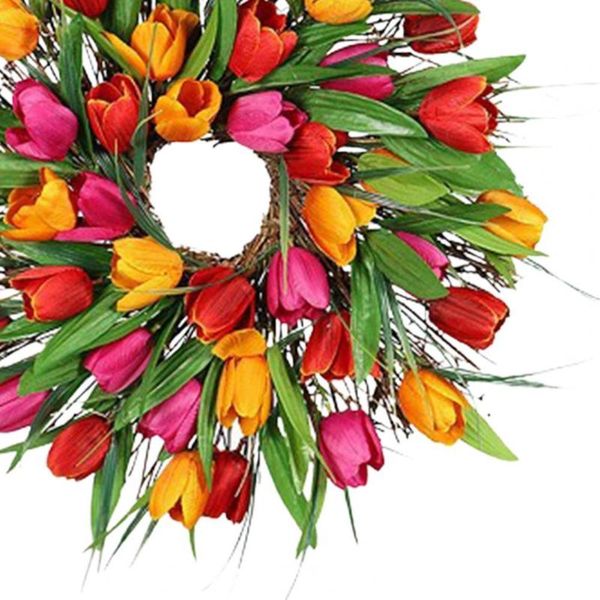

flower garland tulip door decor faux silk wedding party decoration artificial wreath for home decorations decorative flowers & wreaths