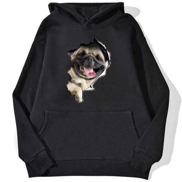 

women's hoodies & sweatshirts snooze pekingese dog creativity print streetwear female fashion warm autumn fleece hoodie hip hop street, Black