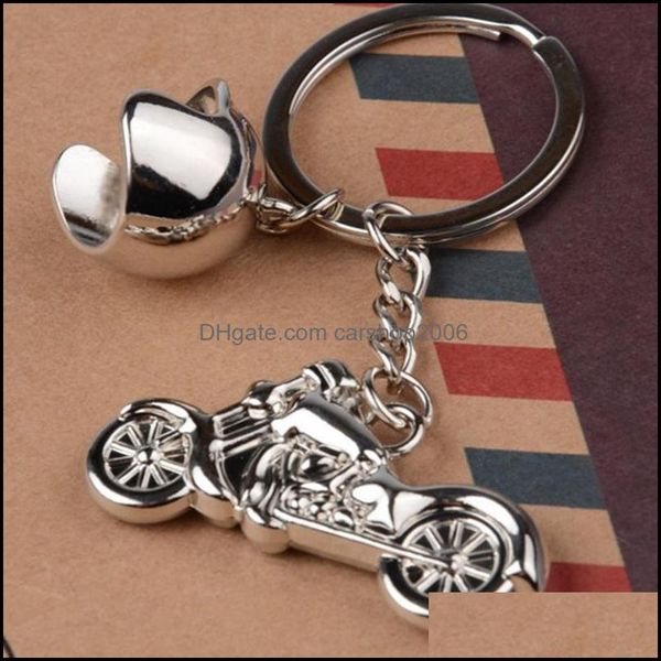 Favor de eventos Festive Festive Supplies Home Garden Motorcycle Chain Haphet Helmet Metal Keyring Key Creative Ring Personalidade Novidade Keychai