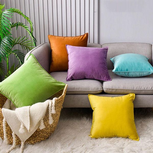 

pillow case luxury cushion cover velvet solid color simple sofa bed car pillowcase living room decoration 40x40cm