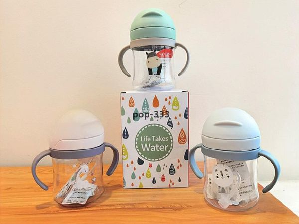 

baby water bottle 250ml kids children cartoon animal drinking products feeding drinkbeker school with shoulder strap