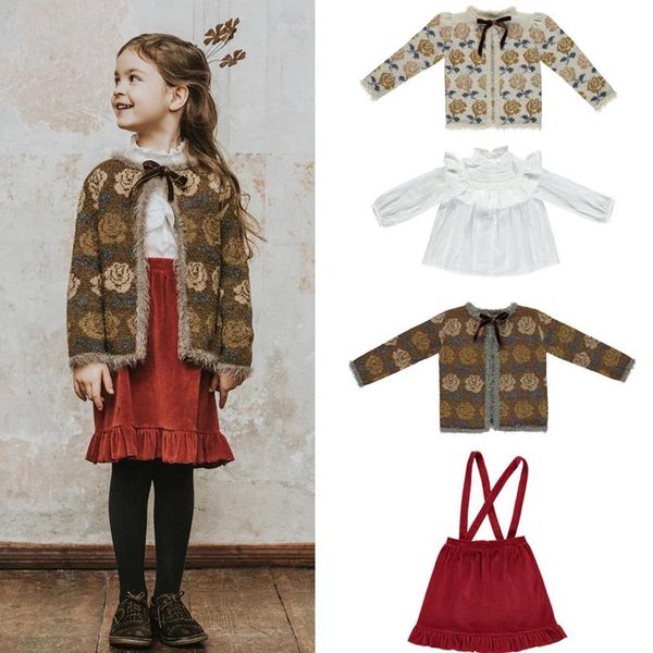 

kids sweaters 2021 be o brand autumn winter girls cute flower princess knit cardigan baby child cotton wool wam clothes pullover, Blue