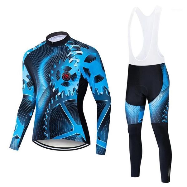 

men 2021 quick-dry mountain bike jersey bib set cycling clothes kits mtb uniform dress outfit bicycle clothing suits skinsuit1, Black;blue
