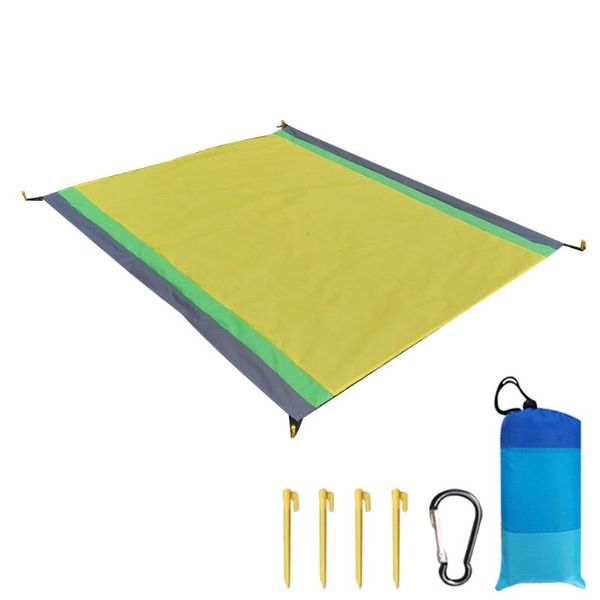

outdoor pads camping sand picnic blanket beach mat pocket portable hiking large foldable travel washable fishing 210x200cm