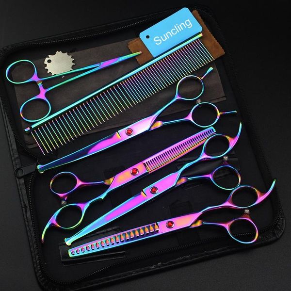 

hair scissors 7 inch painting color round tip jp stainless steel set dog