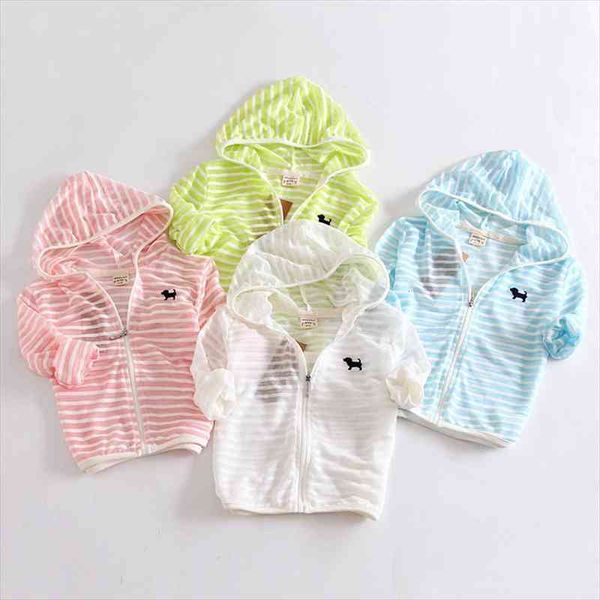 

summer kids baby boy girl clothes children thin hooded coats jackets rash guards solid color snnscreen clothing, Blue;gray