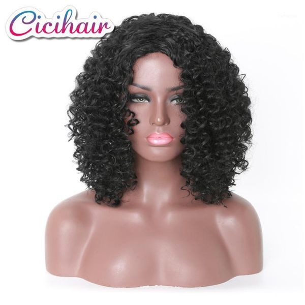 

20inch ombre brown black kinky curly wig cosplay party daily synthetic for women high density temperature fibre wigs1