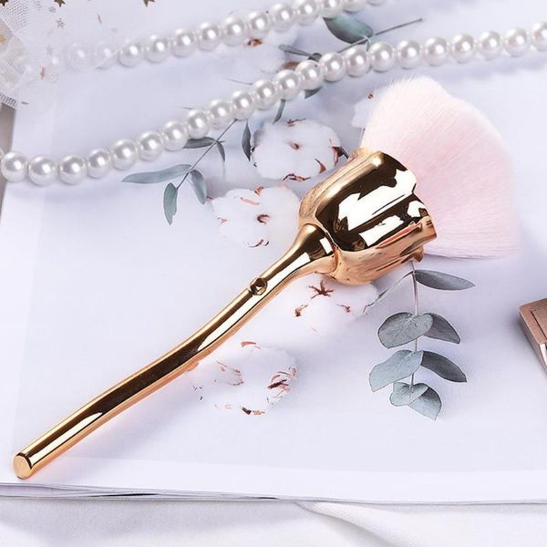 

hair brushes rose nail art dust brush makeup cosmetics glitter tool beauty manicure powder care p9t4, Silver
