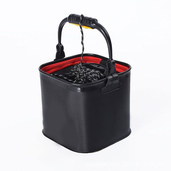 

fishing bucket box folding storage container eva breathable with handle for outdoor wear resistant and corrosion resistance accessories