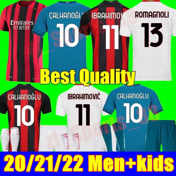 

men kids 2021 2022 ibrahimovic ac third milan soccer jersey kit youth 20 21 22 theo paqueta bennacer romagnoli tonali rebic football shirt, Black;yellow