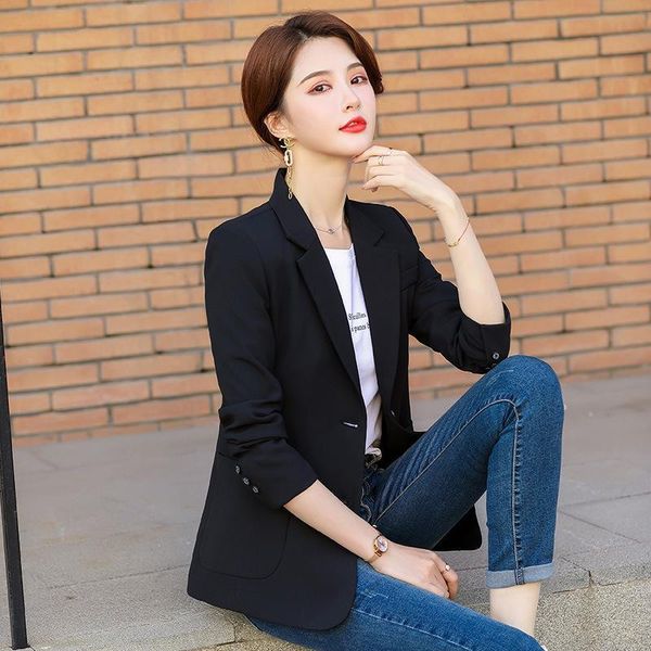 

women's suits & blazers casual blazer jacket korean version 2021 spring net red fashion temperament show thin fried street suit top, White;black