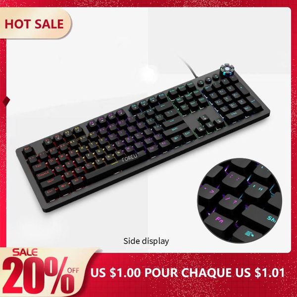 

gaming keyboard 104 keys usb receiver fv-169 mechanical support backlight keyboards
