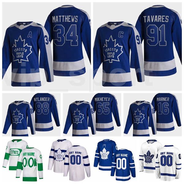 

toronto maple leafs reverse retro jersey hockey 34 auston matthews 16 mitchell marner 88 william nylander 91 john tavares frederik andersen, Black