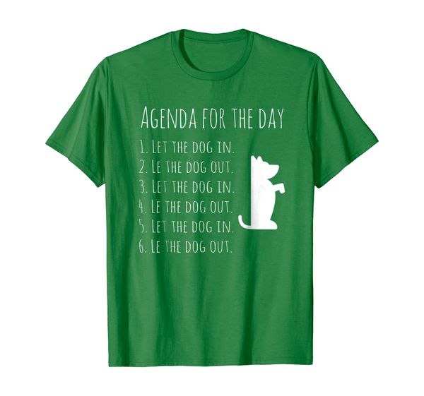 

agenda for the day funny in out dog potty walk slave shirt, White;black