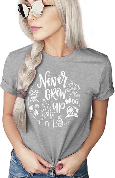 

women's t-shirt t shirt women tee never grow up | cute sizing for vacation, White