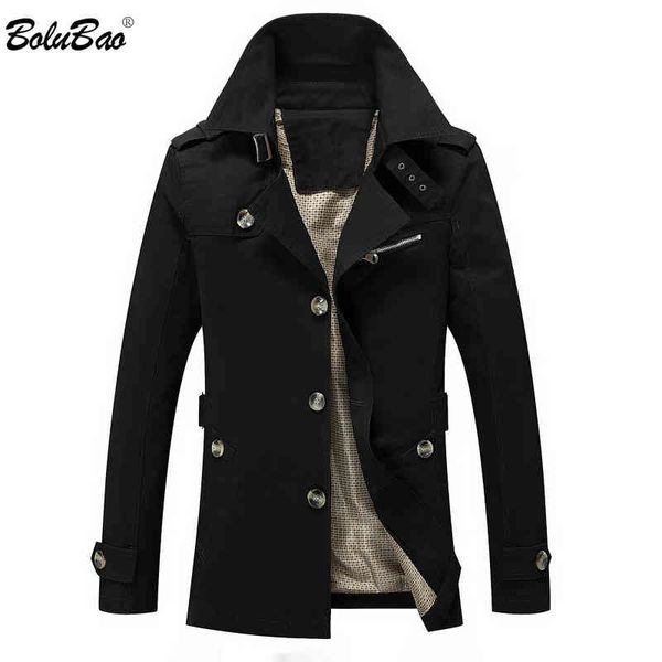 

bolubao brand fashion new men slim fit solid color ets male casual single breasted trench coats, Tan;black