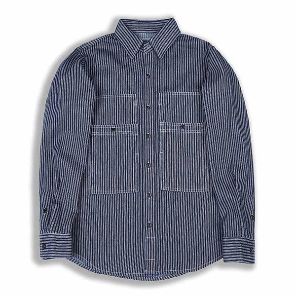 

men's casual shirts mcikkny men cargo autumn denim fashion stripe cotton jeans front big pockets, White;black