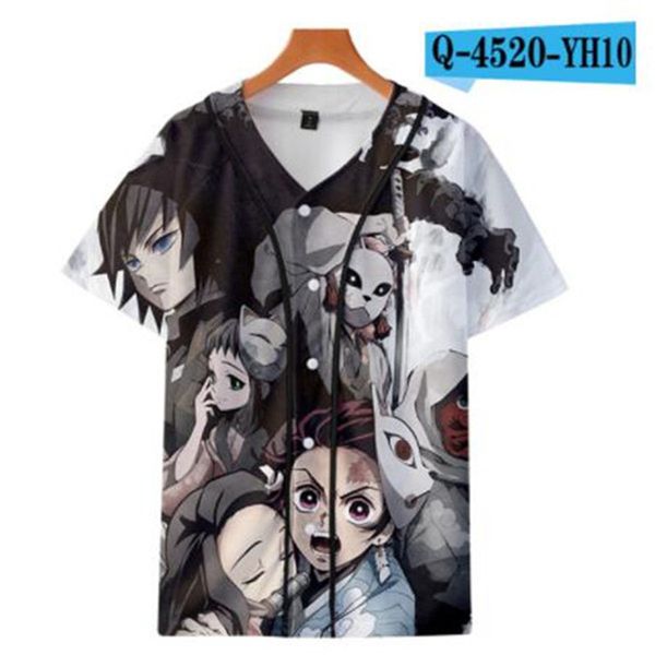 Adam Yaz Ucuz Tshirt Beyzbol Forması Anime 3D Baskılı Nefes Tişört Hip Hop Giyim Toptan 071