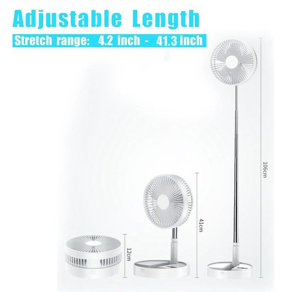 

electric fans 7200ma portable folding mini fan usb rechargeable deskanti-pinch with remote control white