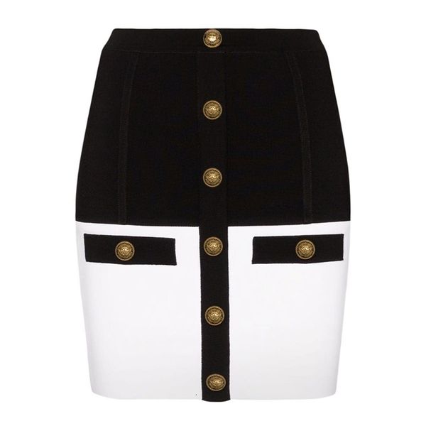 

skirts est designer women's color block lion buttons mini myo3, Black