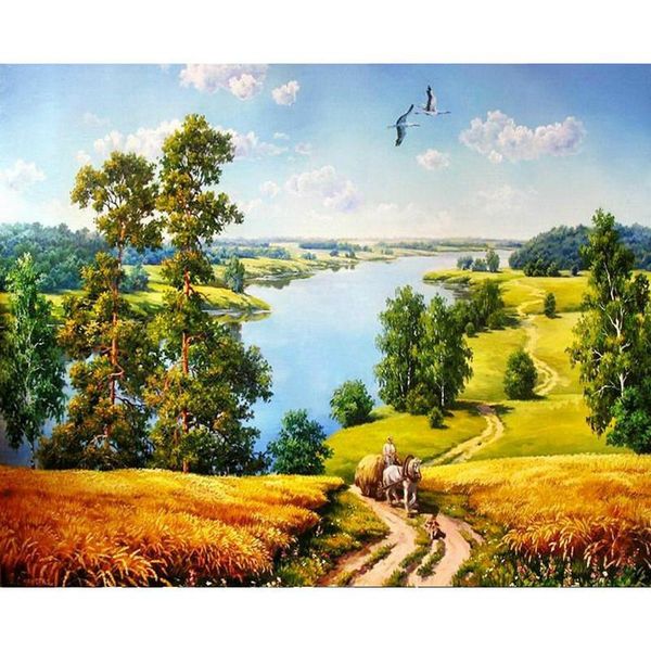 

paintings field diy paint by numbers for wall art adults children handpainted oil painting landscape picture home decor custom gift