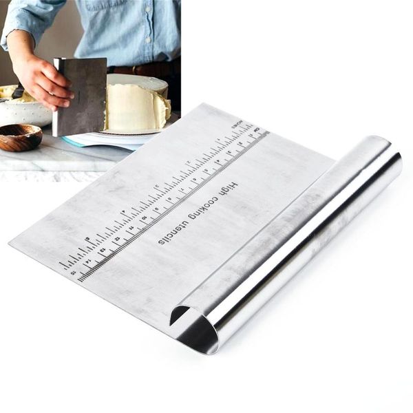 

baking & pastry tools 1pc stainless steel bake tool scraper scraping panel with scale cake cutting board bakeware kitchen