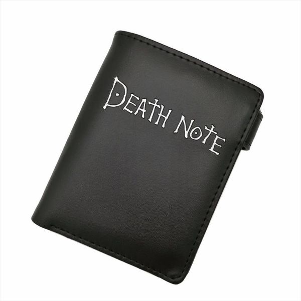 

death note anime black leather wallet men women card and p purse short design coin for cosplay, Red;black