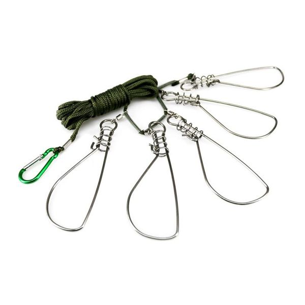 

fishing hooks 5m lock buckle stainless steel live fish belt stringer tackle outdoor sports
