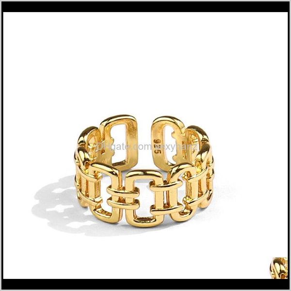 

band rings jewelry drop delivery 2021 european and american fashion electroplating process creative hollow out geometric modeling design gir, Silver