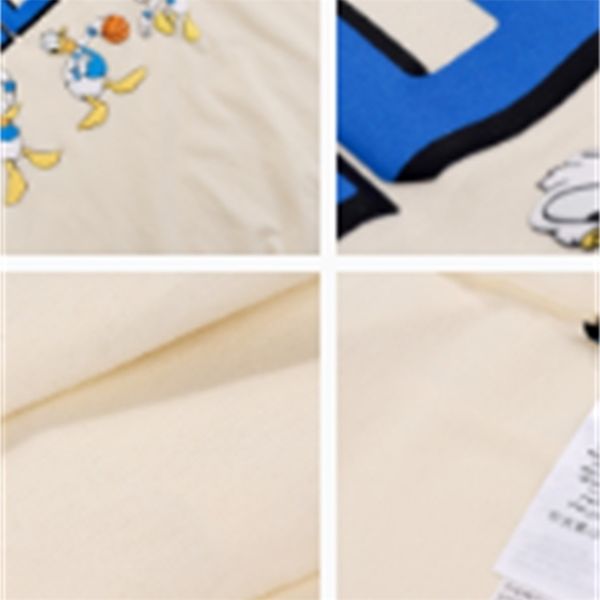 

108914 summer products classic trendy brand luxury design cartoon letter printing casual versatile round neck cotton t-shirt 210406, White
