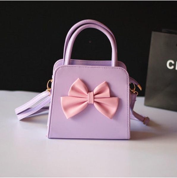 

school bags children pu leather princess bow kids messenger shoulder crossbody small phone pouches for kndergarten baby girls