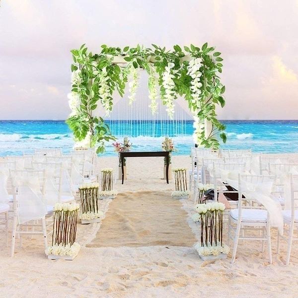 

decorative flowers & wreaths 1.8m wisteria artificial vine garland wedding arch decoration fake plants foliage rattan trailing faux wall