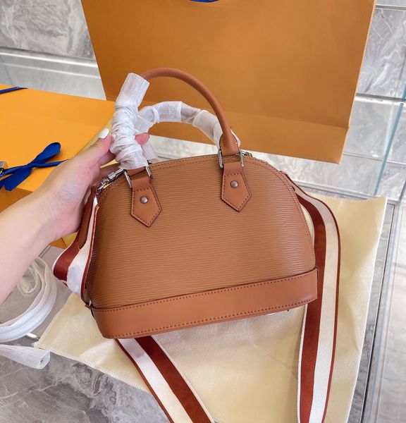 

alma bb shell bag luxury designer women bags brand messenger handbag ladies one shoulder presbyopia water corrugated key lock leather 24cm 0