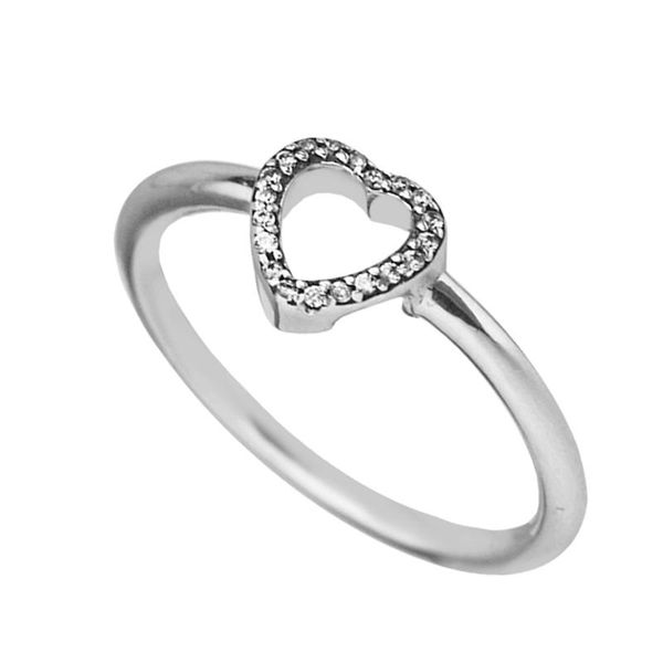 

cluster rings genuine 925 sterling silver for women puzzle heart frame ring party wedding jewelry gift anillos bague wholesale, Golden;silver
