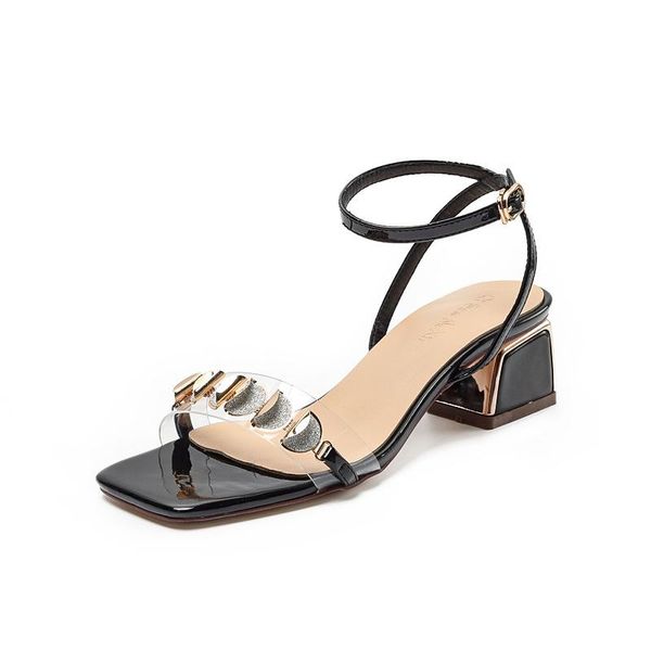 

sandals women 2021 ladies 5cm high heels shoes woman pumps open toes fashion party female lady for, Black