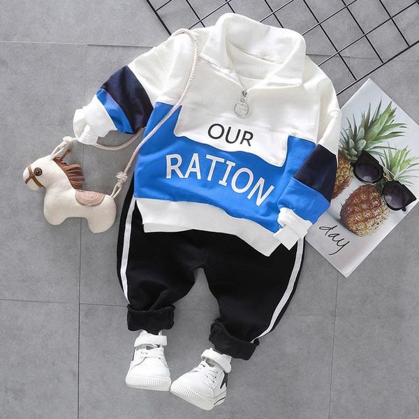 

autumn baby boy girl clothing children fashion clothes kid cotton leisure sport t-shirt pants 2 pcs/set toddler tracksuit set sets, White