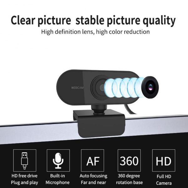 

webcams universal full hd 1080p webcam usb connection pc with microphone auto focus camera for real-time video call conference